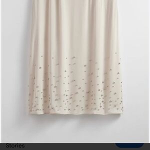 & Other Stories Cream Midi Skirt with Silver Accents